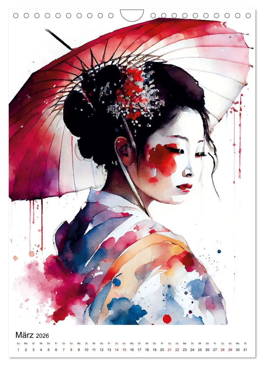 Bild: 9783516330762 | Geisha Aquarelle - Japanische Kulturdamen, Landschaft und Sakura...