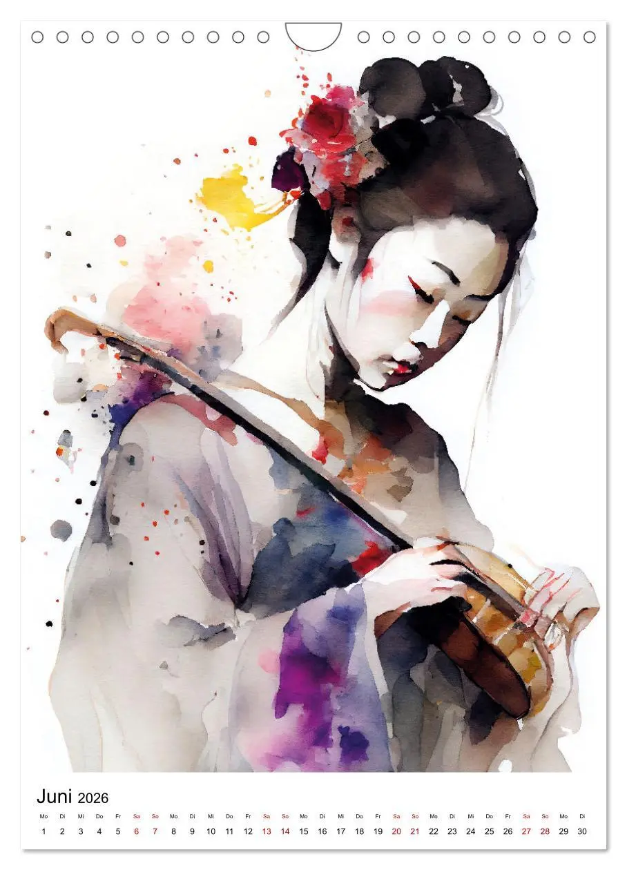 Bild: 9783516330762 | Geisha Aquarelle - Japanische Kulturdamen, Landschaft und Sakura...