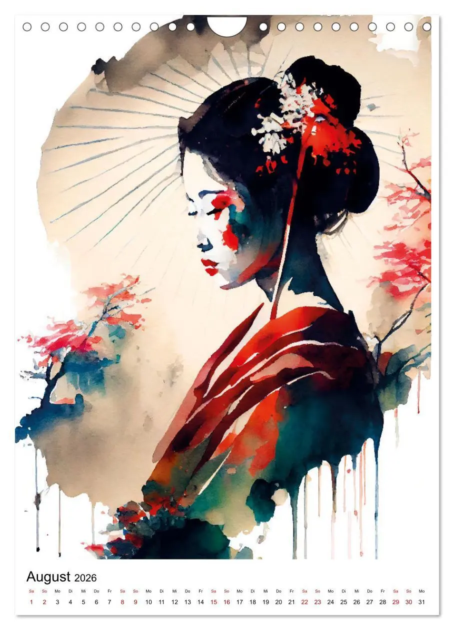 Bild: 9783516330762 | Geisha Aquarelle - Japanische Kulturdamen, Landschaft und Sakura...