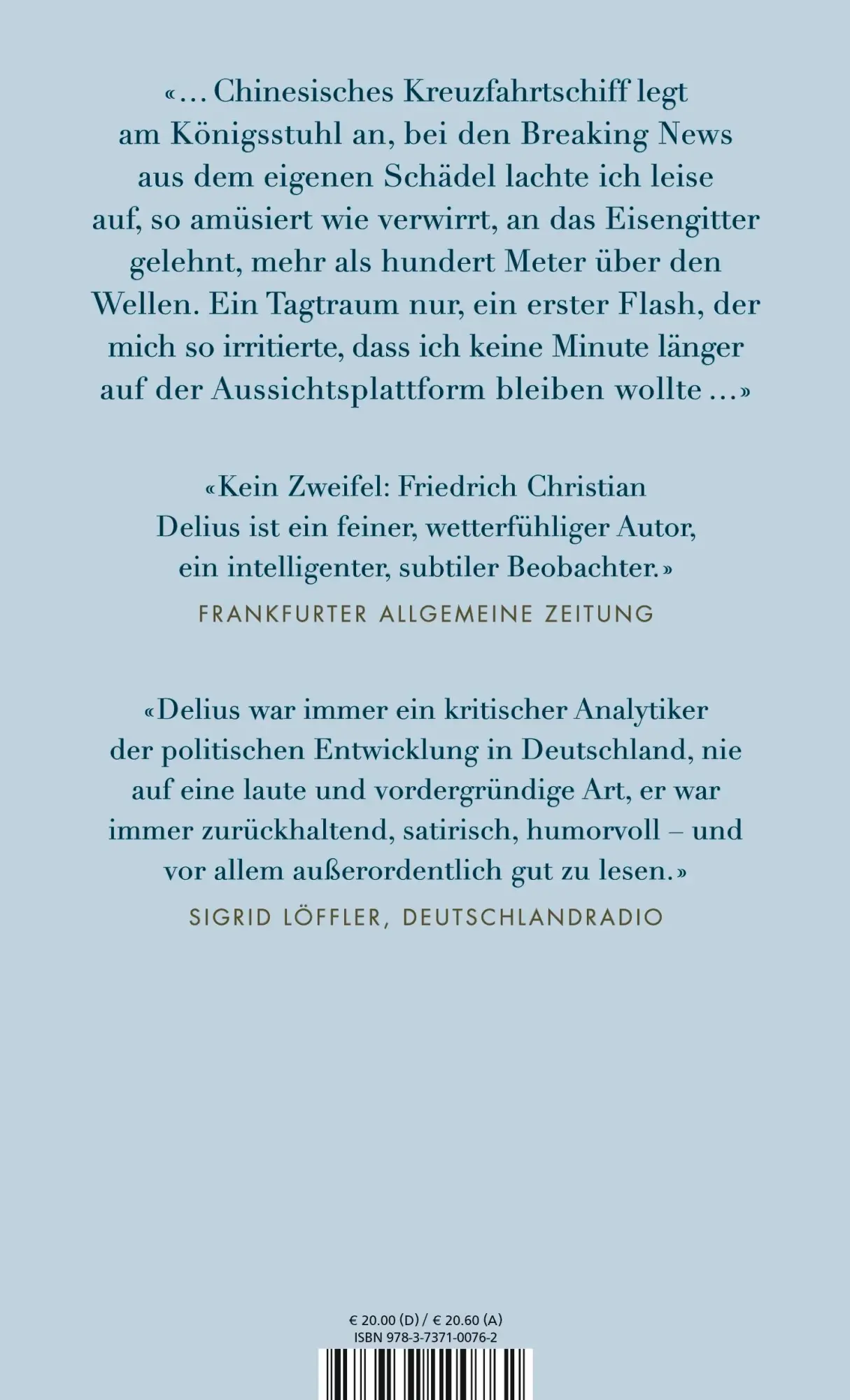 Rückseite: 9783737100762 | Wenn die Chinesen Rügen kaufen, dann denkt an mich | Delius | Buch