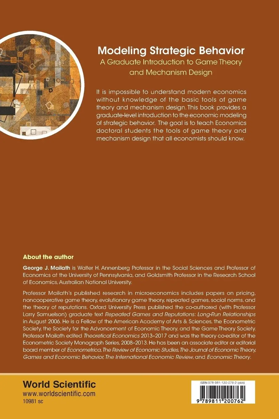 Rückseite: 9789811200762 | MODELING STRATEGIC BEHAVIOR | George J Mailath | Taschenbuch | 2018