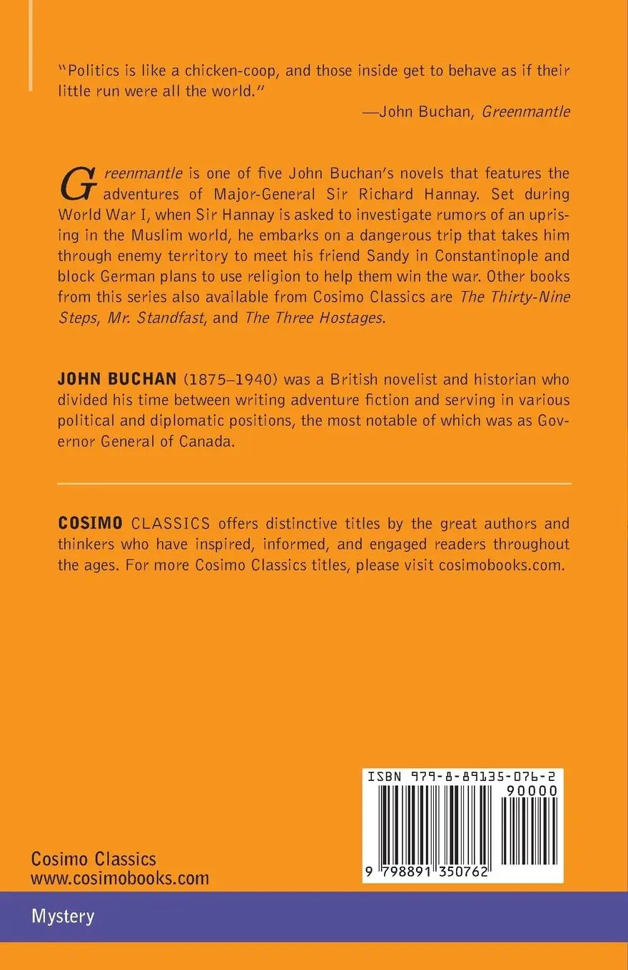 Rückseite: 9798891350762 | Greenmantle | John Buchanan | Taschenbuch | Englisch | Cosimo Classics