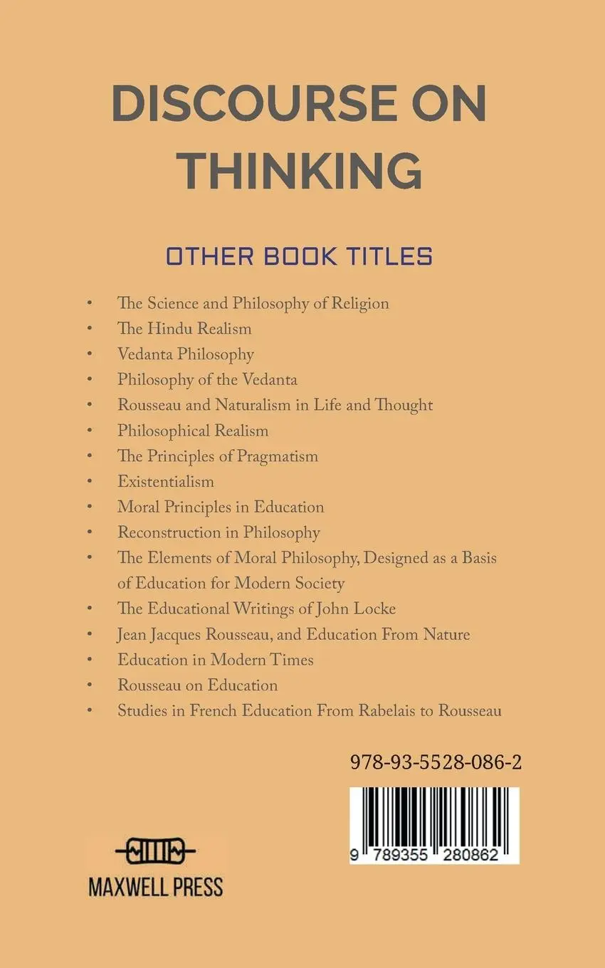 Rückseite: 9789355280862 | DISCOURSE ON THINKING | Martin Heidegger | Taschenbuch | Englisch