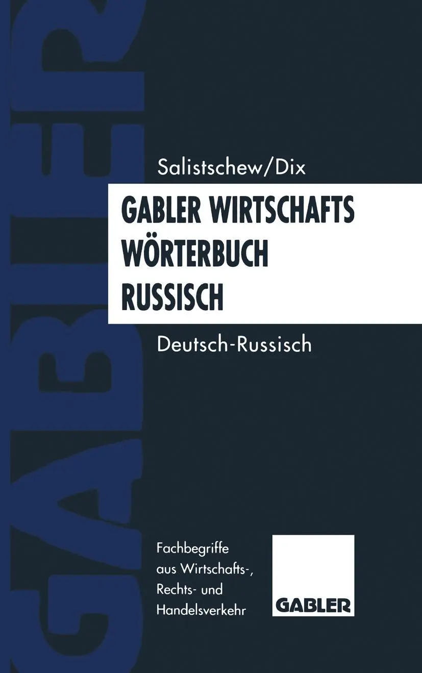 Cover: 9783322960962 | Gabler Wirtschaftswörterbuch Russisch | Band 1: Deutsch - Russisch