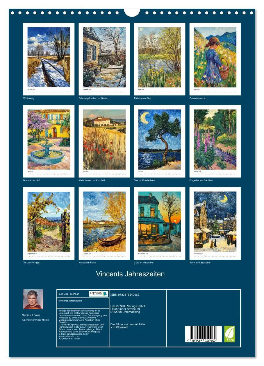 Bild: 9783516240962 | Vincents Jahreszeiten (Wandkalender 2026 DIN A3 hoch), CALVENDO...