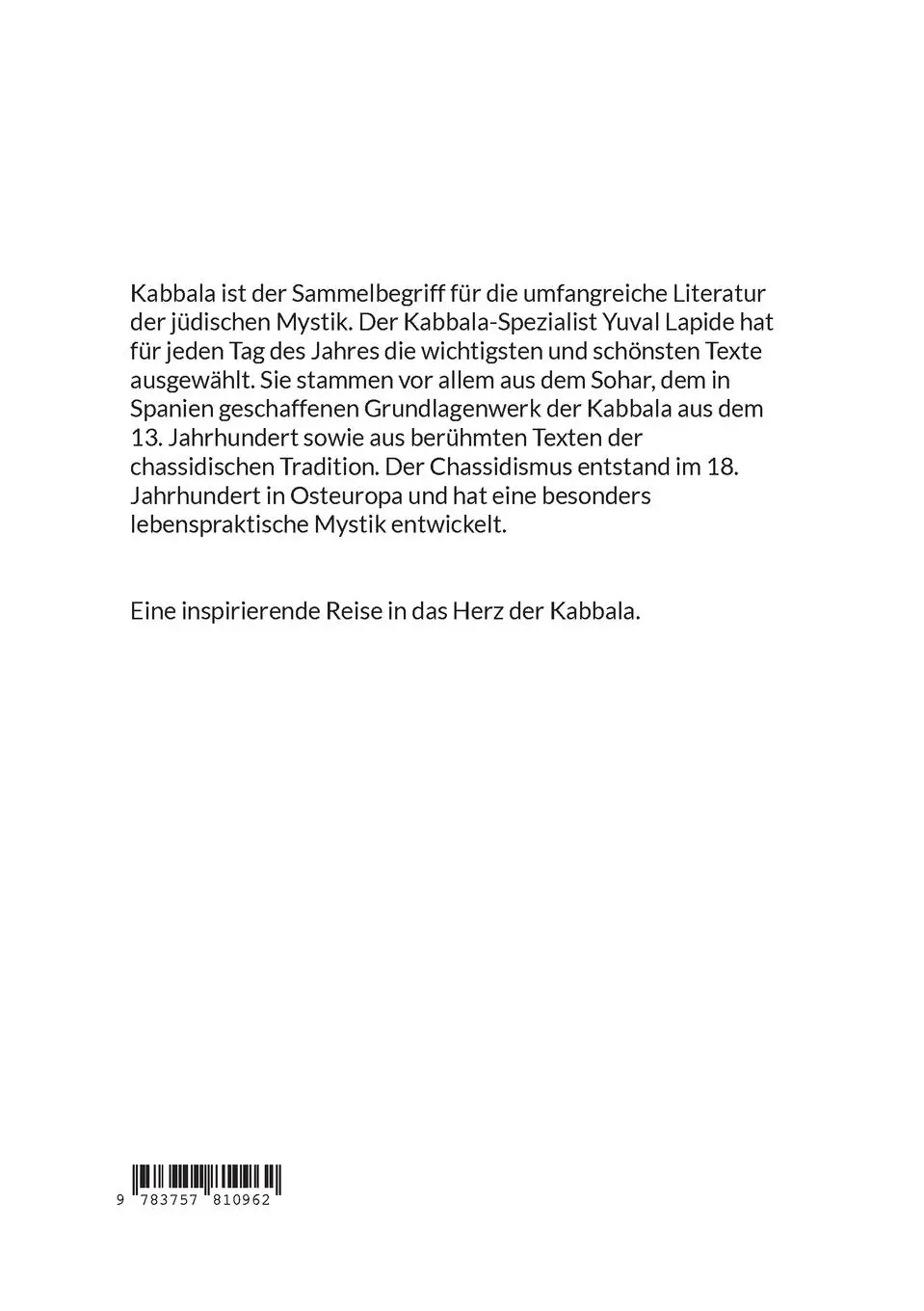Rückseite: 9783757810962 | MIT DER KABBALA DURCHS JAHR | Yuval Lapide | Taschenbuch | 400 S.