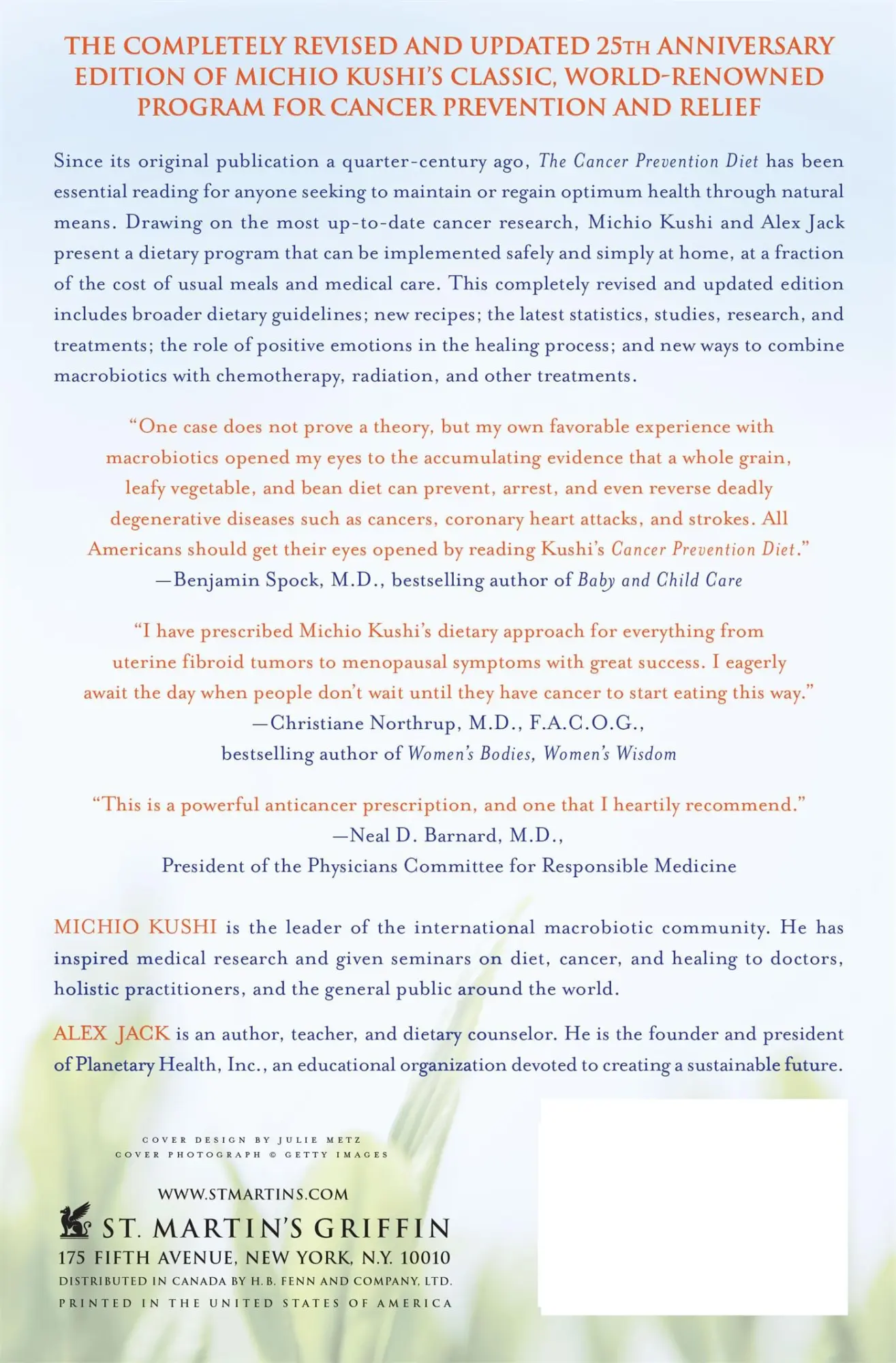 Rückseite: 9780312561062 | The Cancer Prevention Diet | Michio Kushi (u. a.) | Taschenbuch | 2009