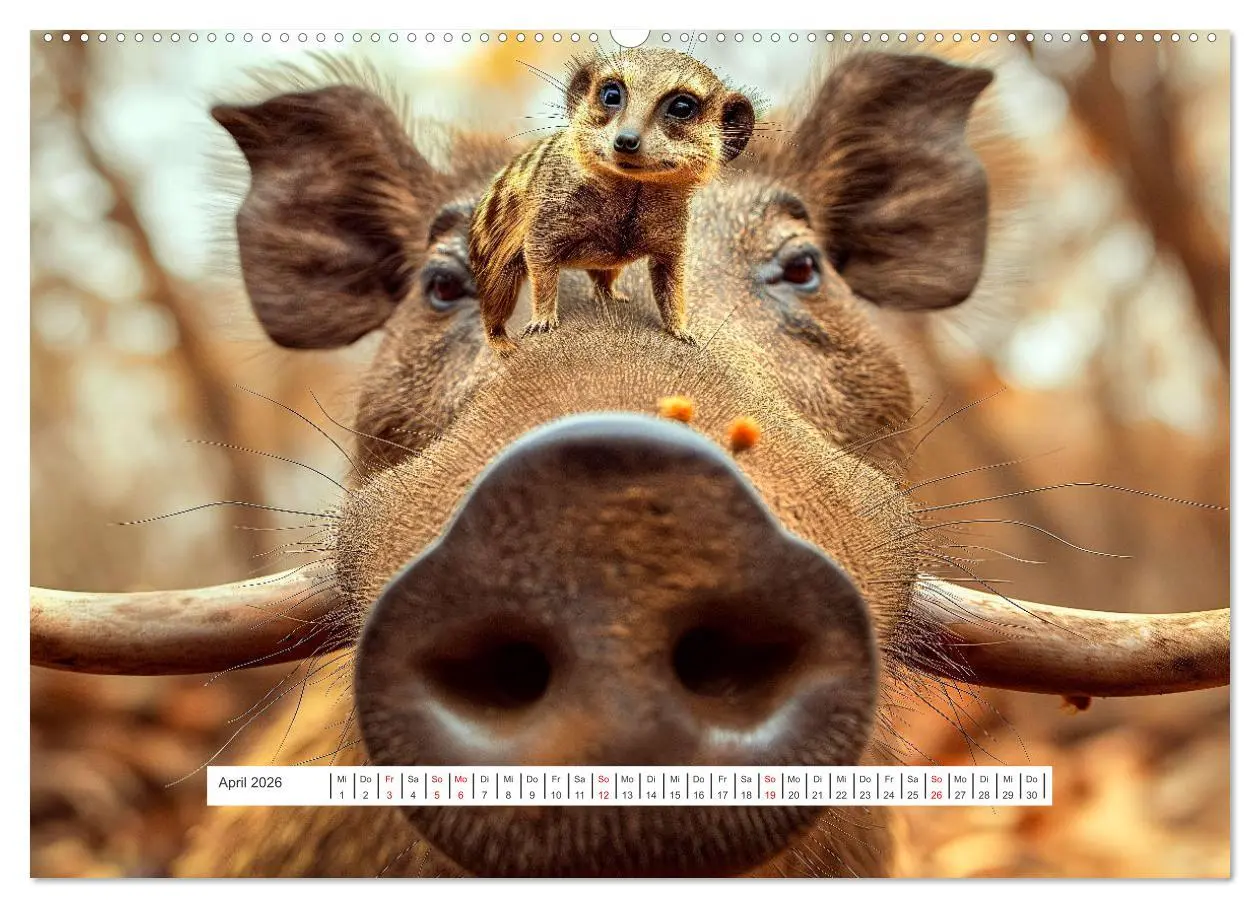Bild: 9783457421062 | Tier Selfies (hochwertiger Premium Wandkalender 2026 DIN A2 quer),...