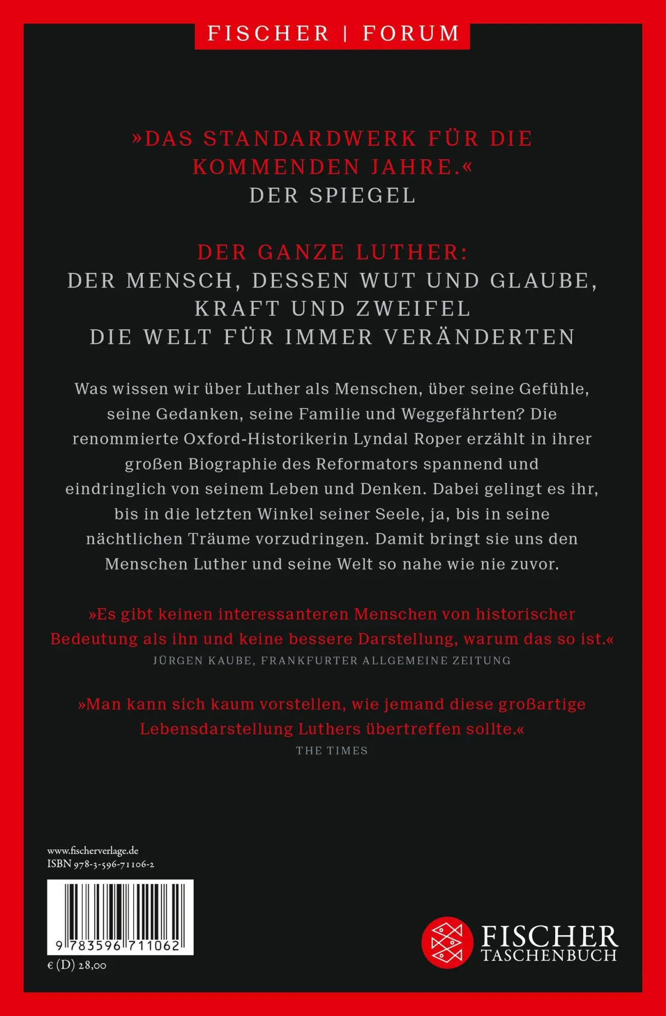 Rückseite: 9783596711062 | Der Mensch Martin Luther | Die Biographie | Lyndal Roper | Taschenbuch