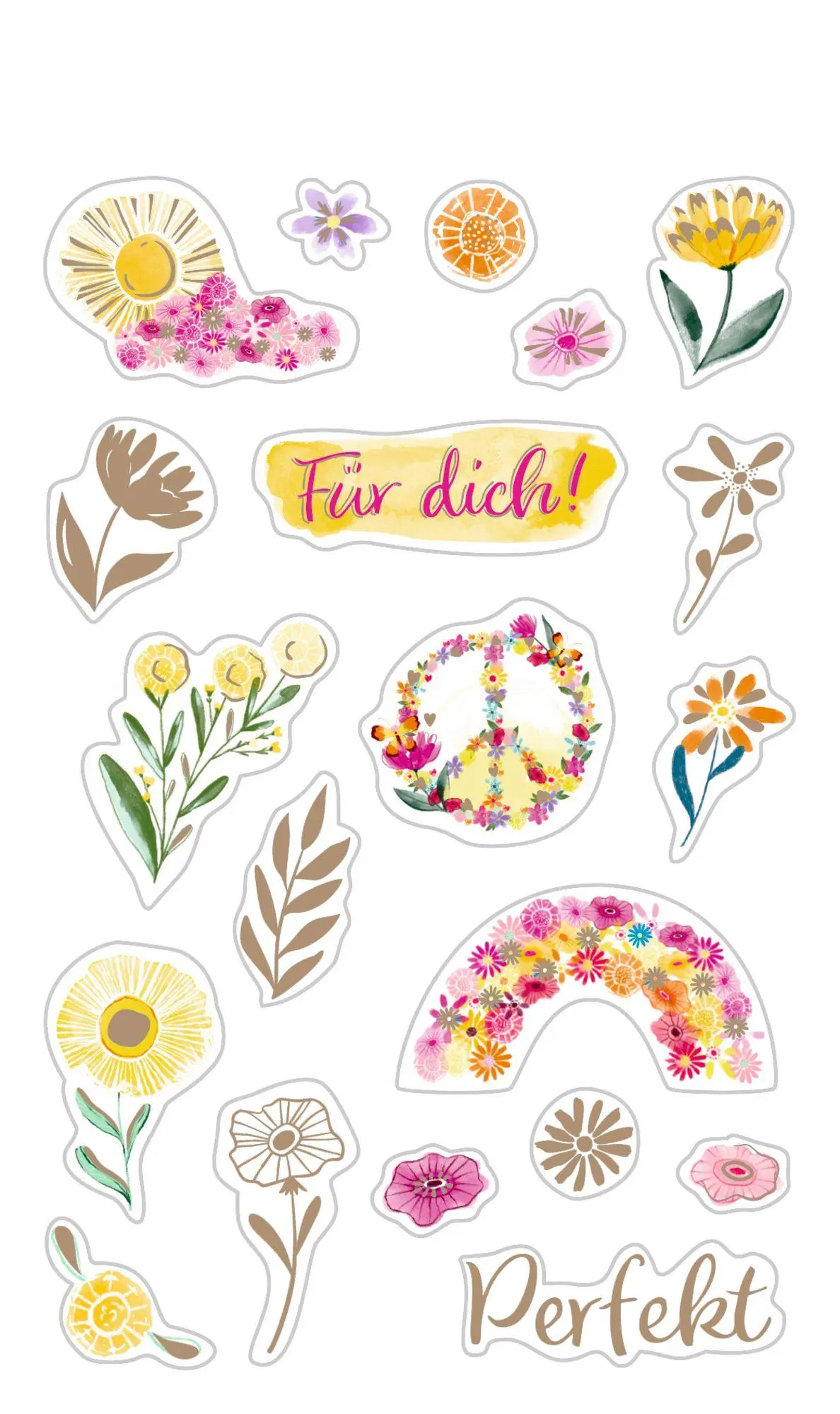 Bild: 4050003971162 | Stickerbogen mit 100 Stickern | Love &amp; Happiness | Taschenbuch | 5 S.