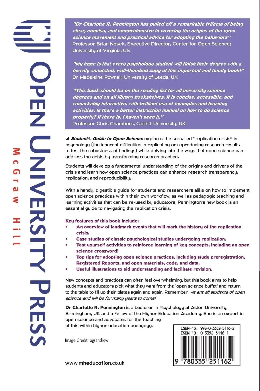 Rückseite: 9780335251162 | A Student's Guide to Open Science | Charlotte Pennington | Taschenbuch