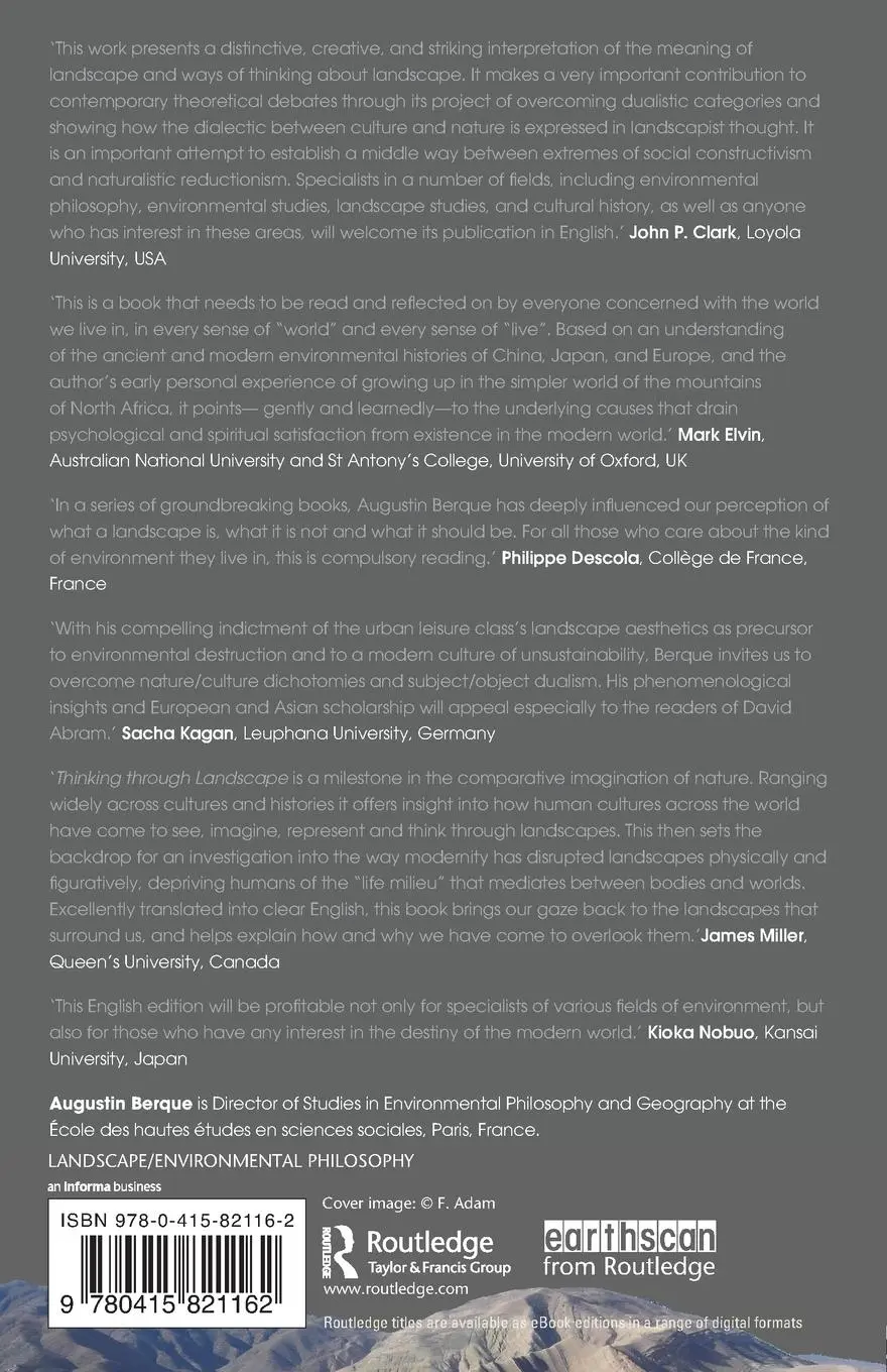 Rückseite: 9780415821162 | Thinking through Landscape | Augustin Berque | Taschenbuch | Englisch