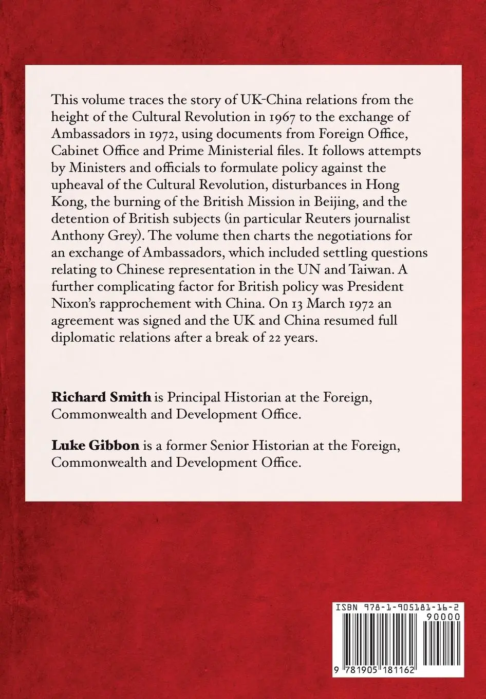 Rückseite: 9781905181162 | Britain and China, 1967-72 | Luke Gibbon (u. a.) | Taschenbuch | 2023