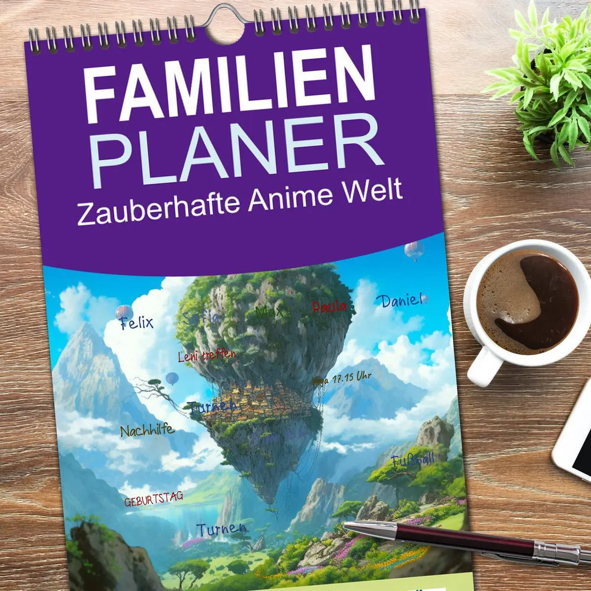 Bild: 9783516501162 | Familienplaner 2026 - Zauberhafte Anime Welt mit 5 Spalten...