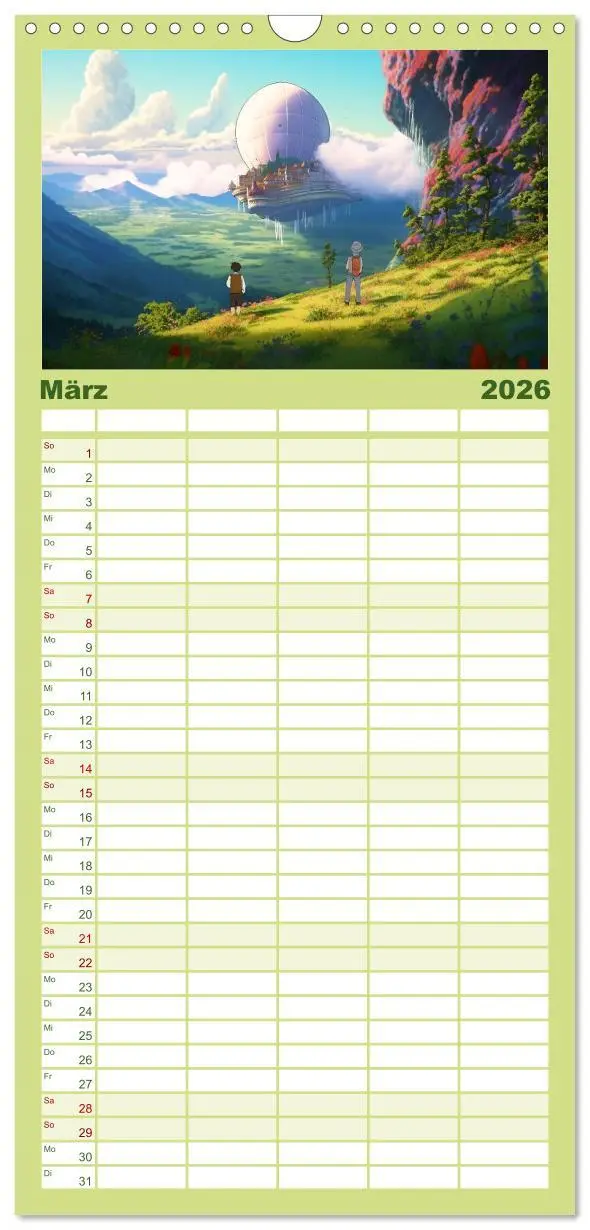 Bild: 9783516501162 | Familienplaner 2026 - Zauberhafte Anime Welt mit 5 Spalten...