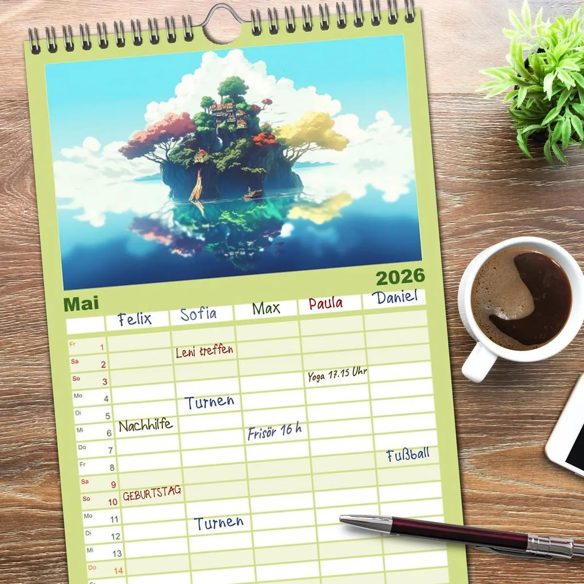 Bild: 9783516501162 | Familienplaner 2026 - Zauberhafte Anime Welt mit 5 Spalten...