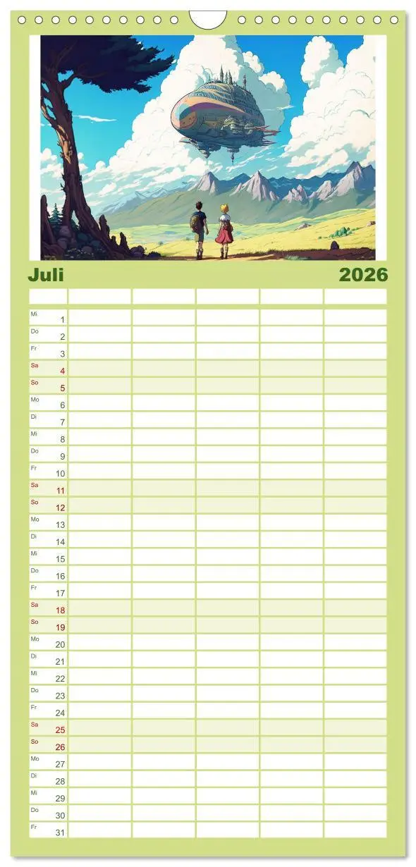 Bild: 9783516501162 | Familienplaner 2026 - Zauberhafte Anime Welt mit 5 Spalten...