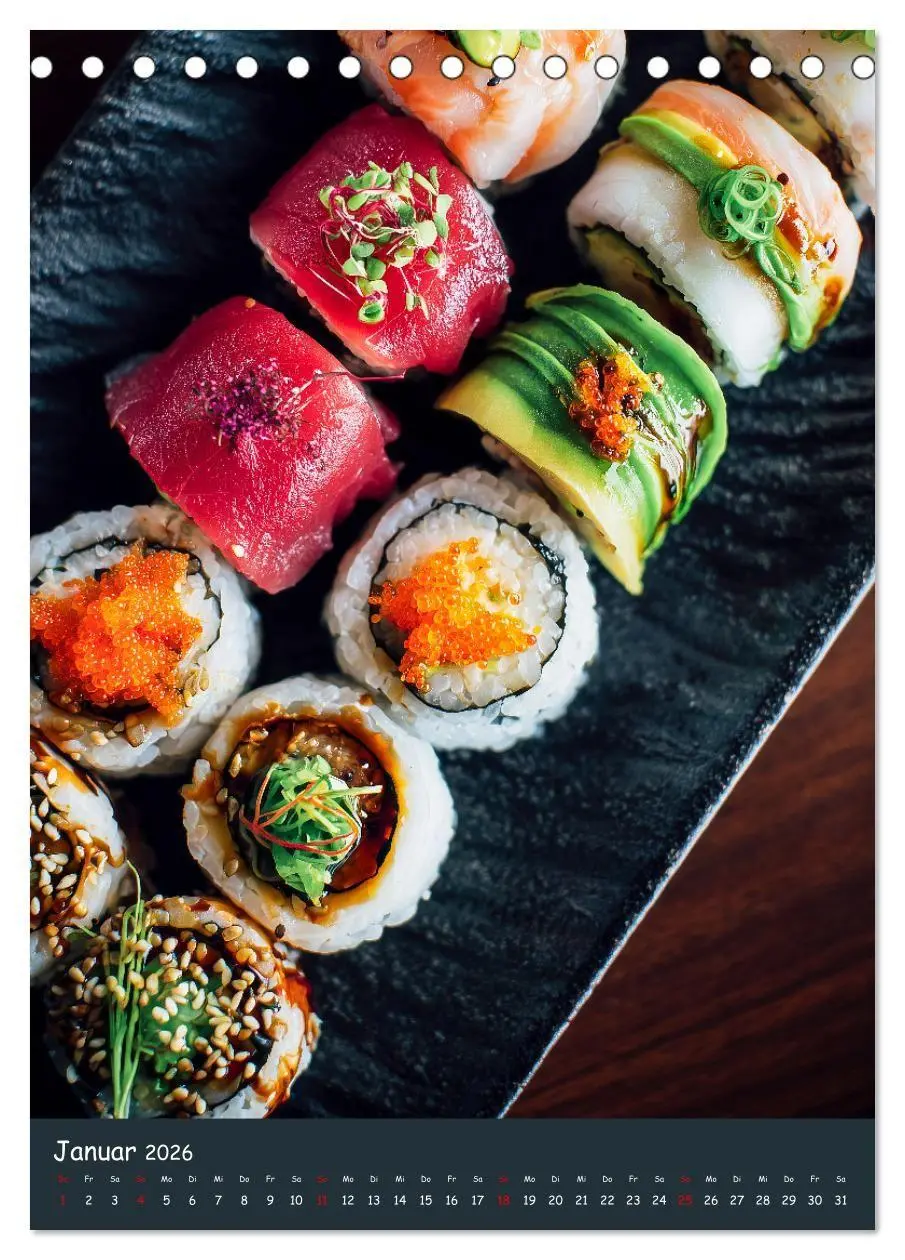 Bild: 9783516671162 | Sushi Kalender - Japanisches Essen für Sushi Liebhaber...
