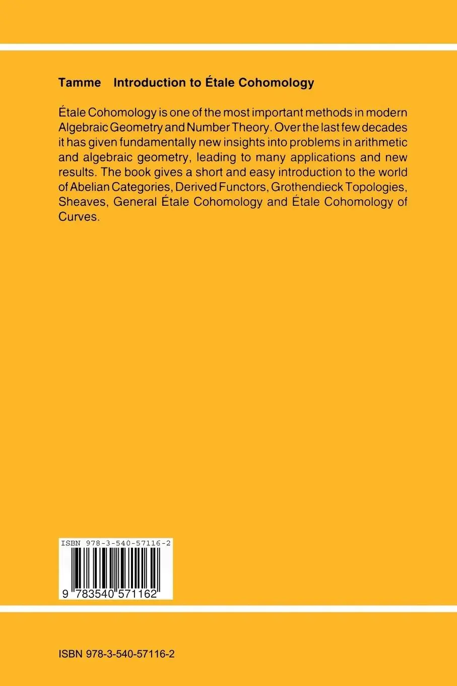 Rückseite: 9783540571162 | Introduction to Étale Cohomology | Günter Tamme | Taschenbuch | ix