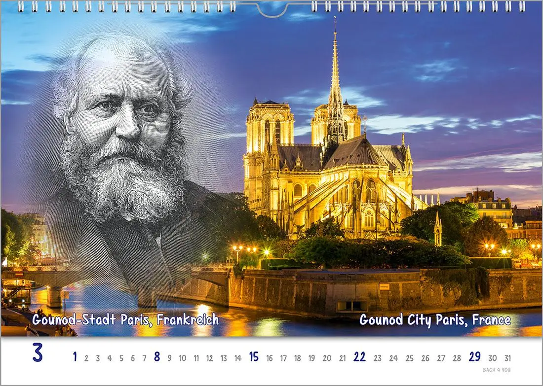 Bild: 9783969031162 | Komponisten-Kalender, ein Musik-Kalender 2026, DIN A4 | Peter Bach Jr.