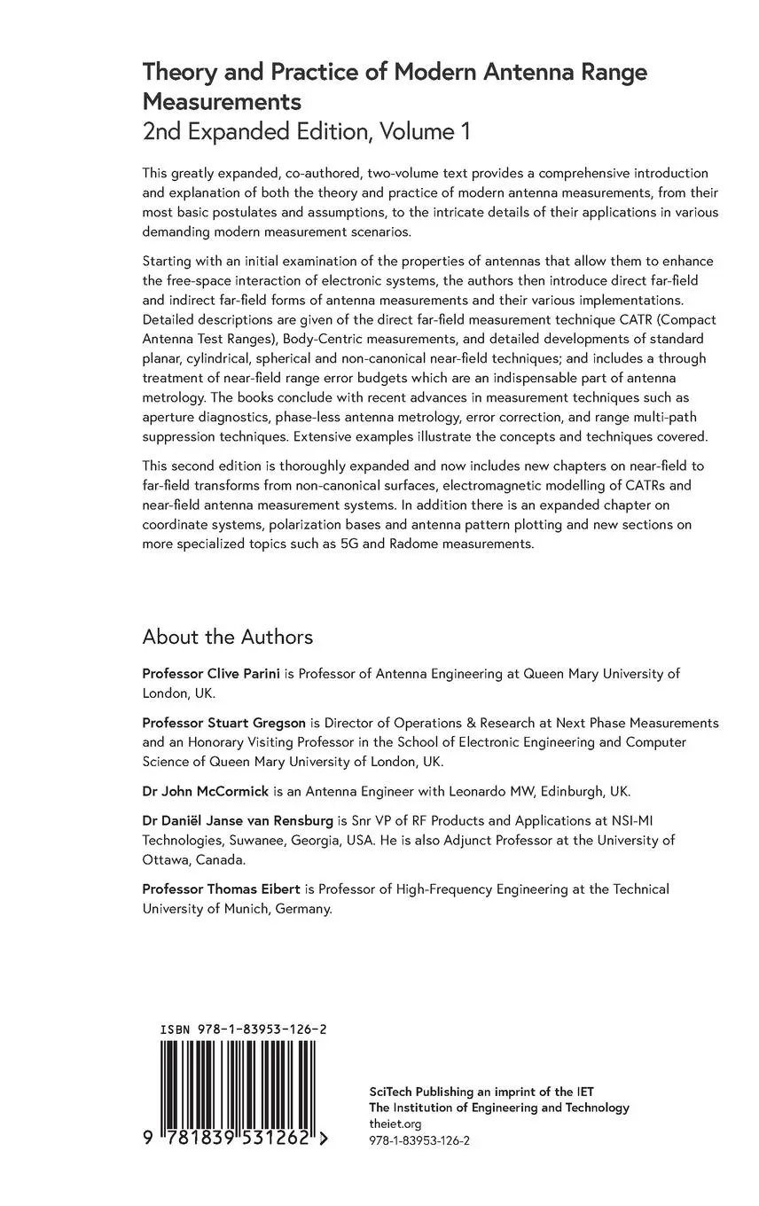 Rückseite: 9781839531262 | Theory and Practice of Modern Antenna Range Measurements | Buch | 2021