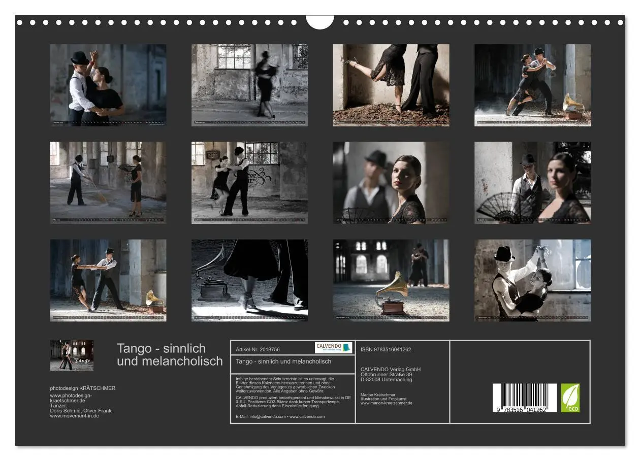 Bild: 9783516041262 | Tango - sinnlich und melancholisch (Wandkalender 2026 DIN A3 quer),...