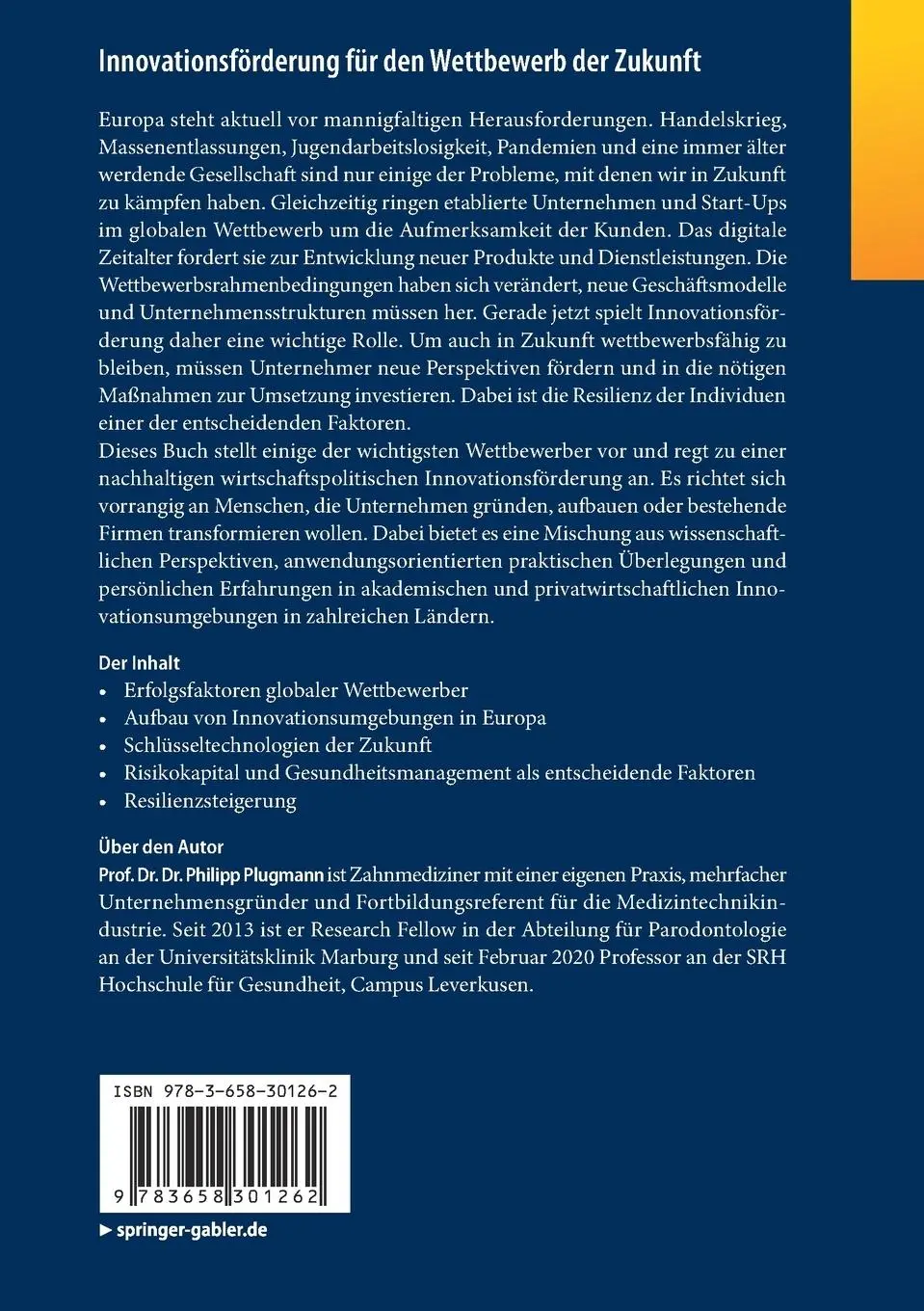 Rückseite: 9783658301262 | Innovationsförderung für den Wettbewerb der Zukunft | Philipp Plugmann