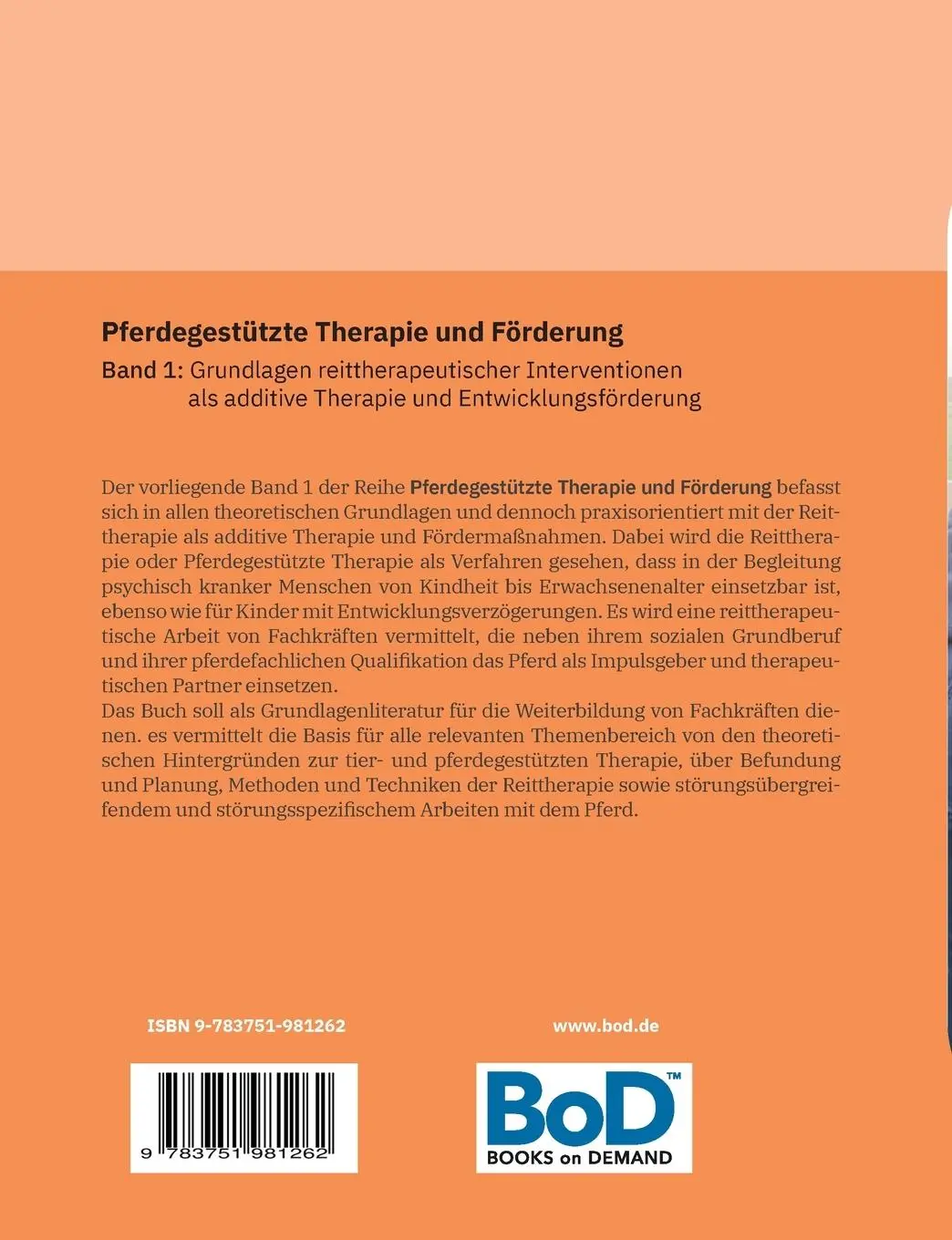 Rückseite: 9783751981262 | Pferdegestützte Therapie und Förderung | Annette Gomolla | Taschenbuch