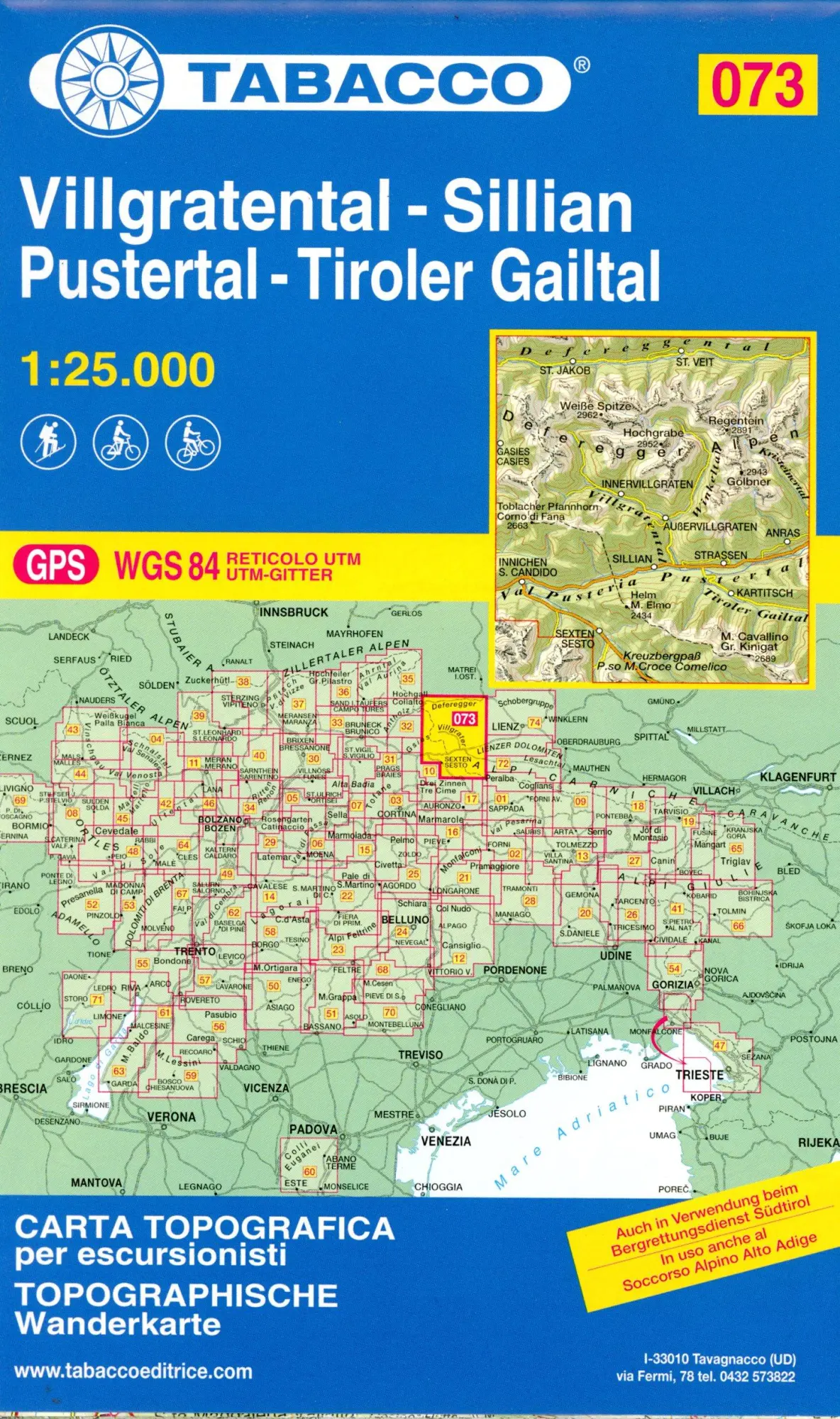 Cover: 9788883151262 | Wanderkarte 73 Villgratental-Sillian- Pustertal-Tiroler Gailtal...