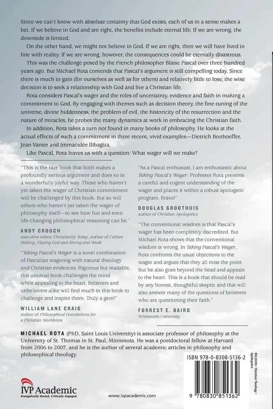 Rückseite: 9780830851362 | Taking Pascal's Wager | Faith, Evidence and the Abundant Life | Rota