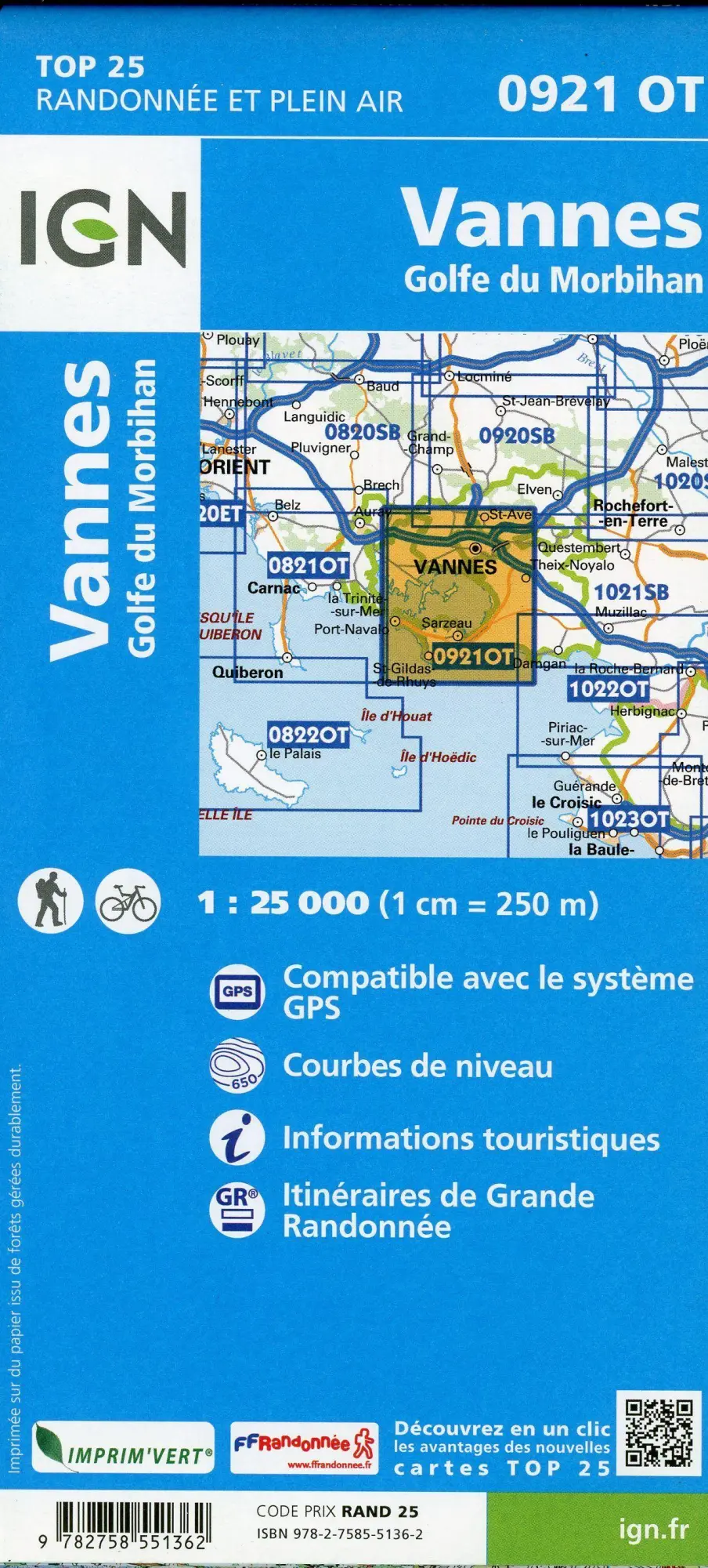 Bild: 9782758551362 | 0921OT Vannes Golfe du Morbihan resistante | (Land-)Karte | 2021