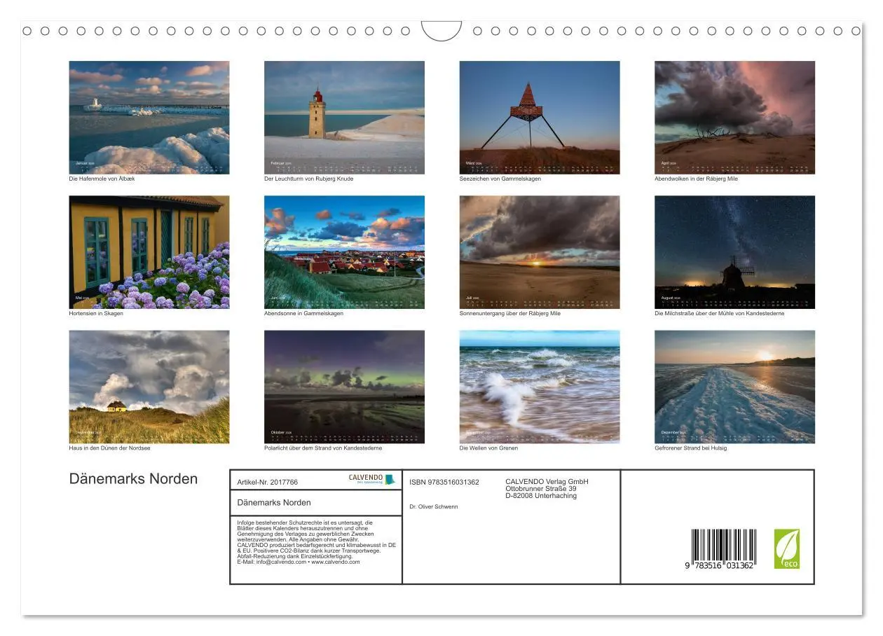 Bild: 9783516031362 | Dänemarks Norden (Wandkalender 2026 DIN A3 quer), CALVENDO...