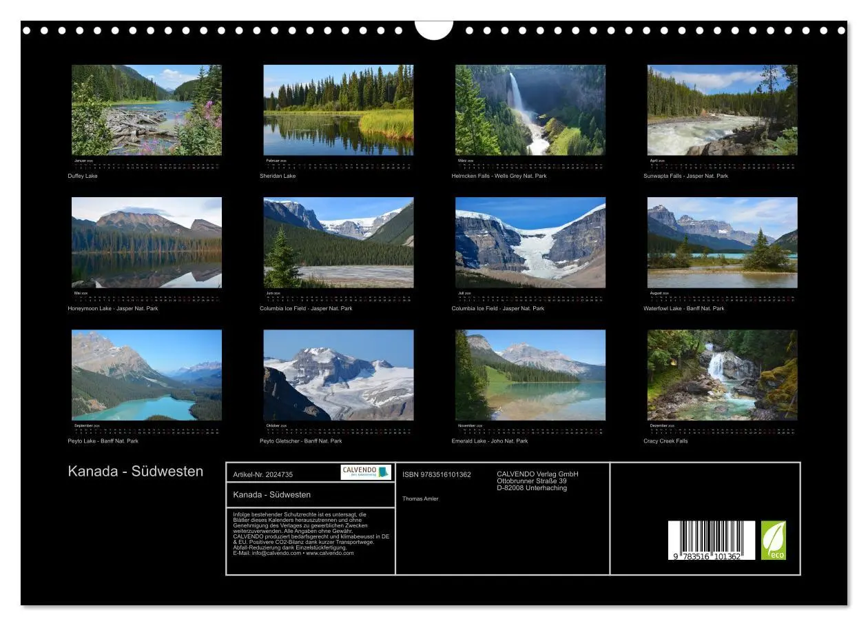 Bild: 9783516101362 | Kanada - Südwesten (Wandkalender 2026 DIN A3 quer), CALVENDO...