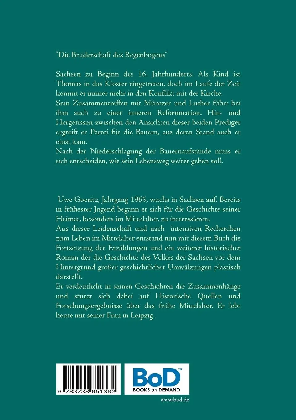 Rückseite: 9783738651362 | Die Bruderschaft des Regenbogens | Uwe Goeritz | Taschenbuch | 112 S.