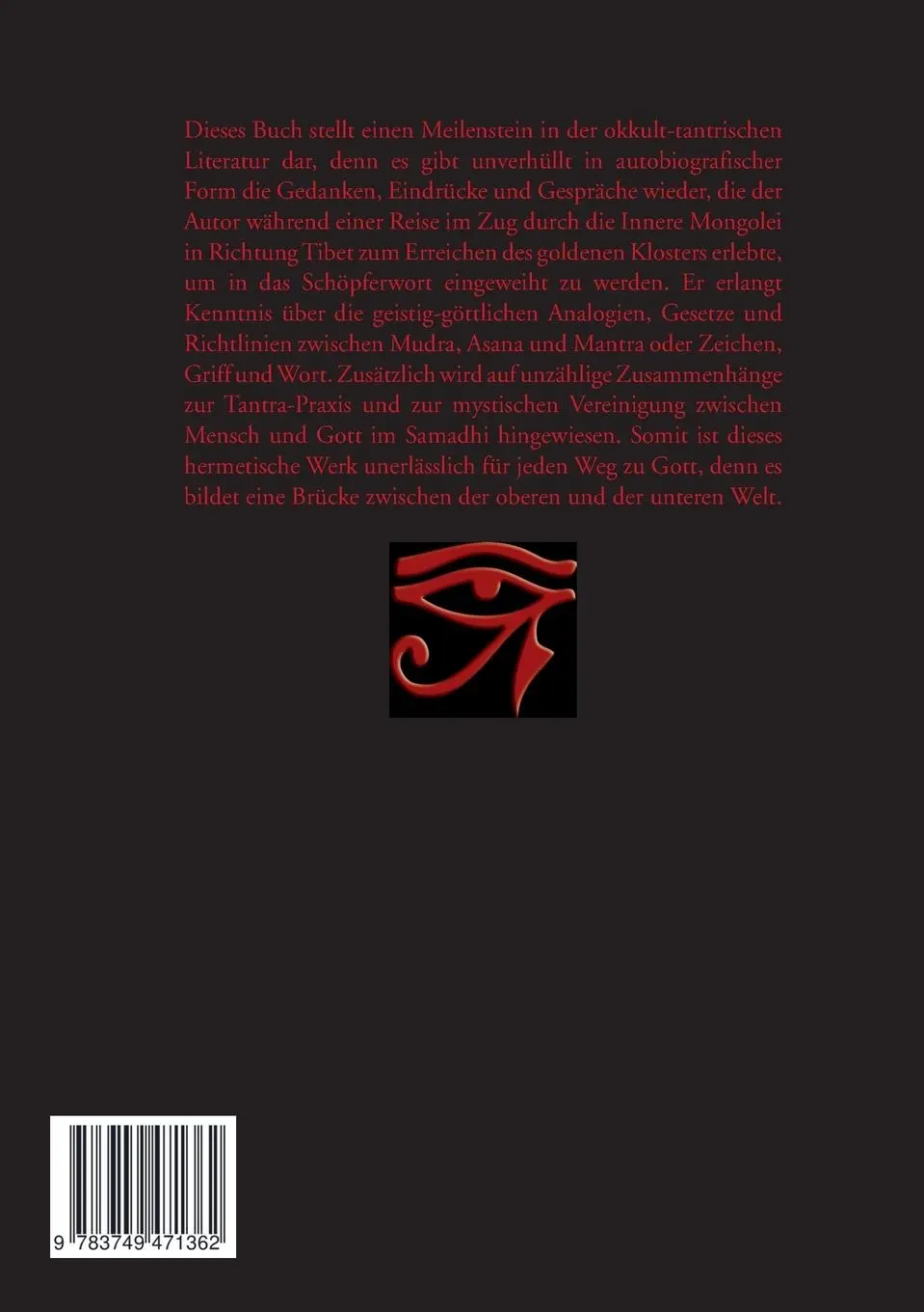 Rückseite: 9783749471362 | Die Mystik im Tantra | Johannes H. von Hohenstätten | Taschenbuch