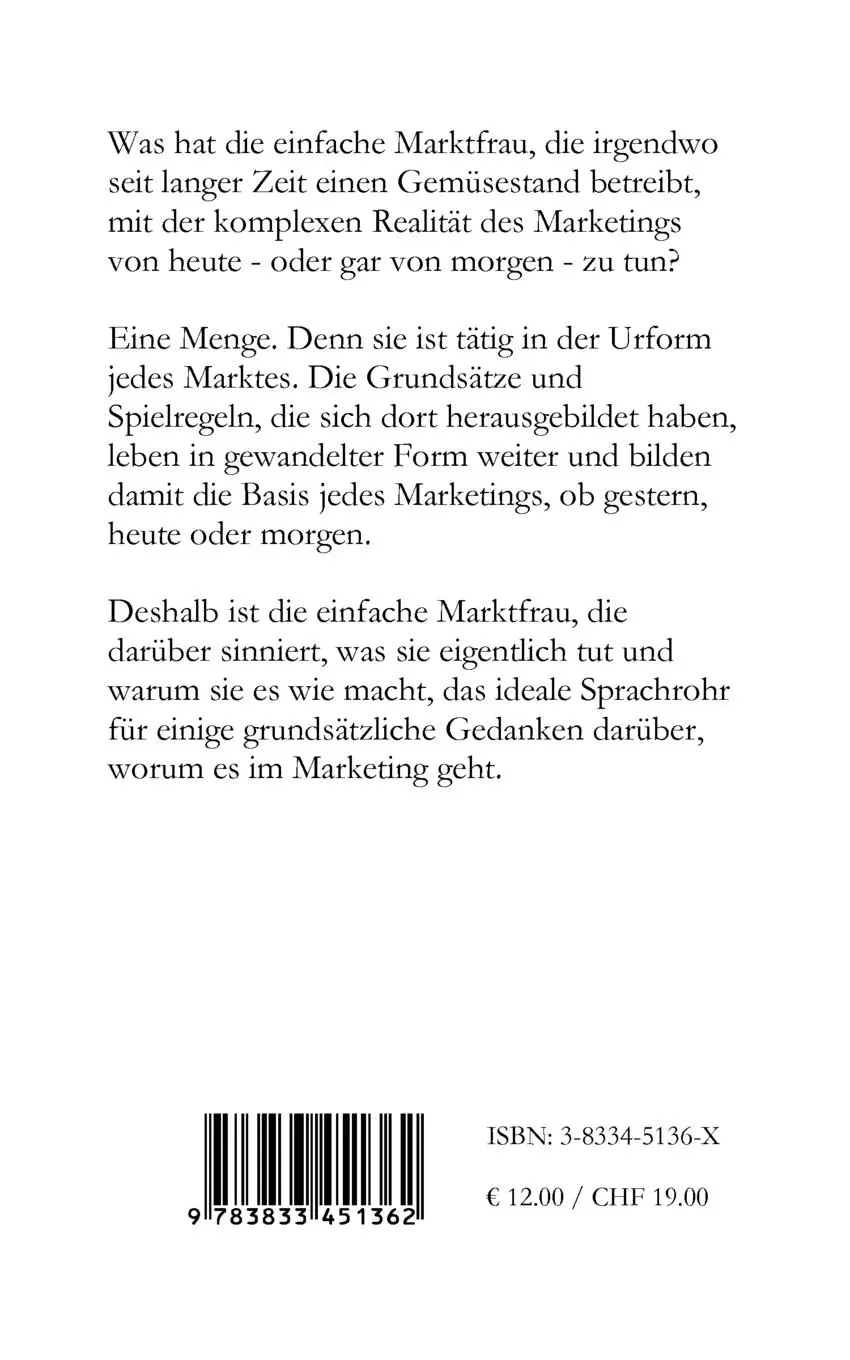 Rückseite: 9783833451362 | Die Philosophie der Marktfrau | Gedanken zur Zukunft des Marketings