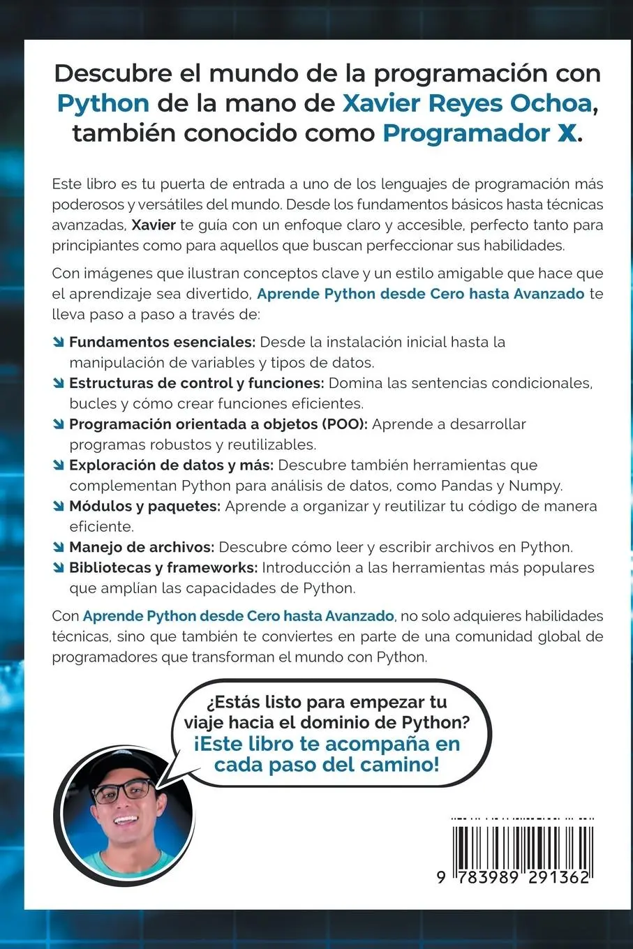 Rückseite: 9783989291362 | Aprende Python desde cero hasta avanzado | Xavier Reyes Ochoa | Buch
