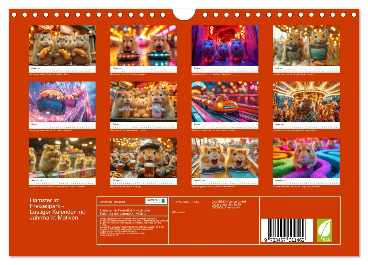Bild: 9783457311462 | Hamster im Freizeitpark - Lustiger Kalender mit Jahrmarkt-Motiven...