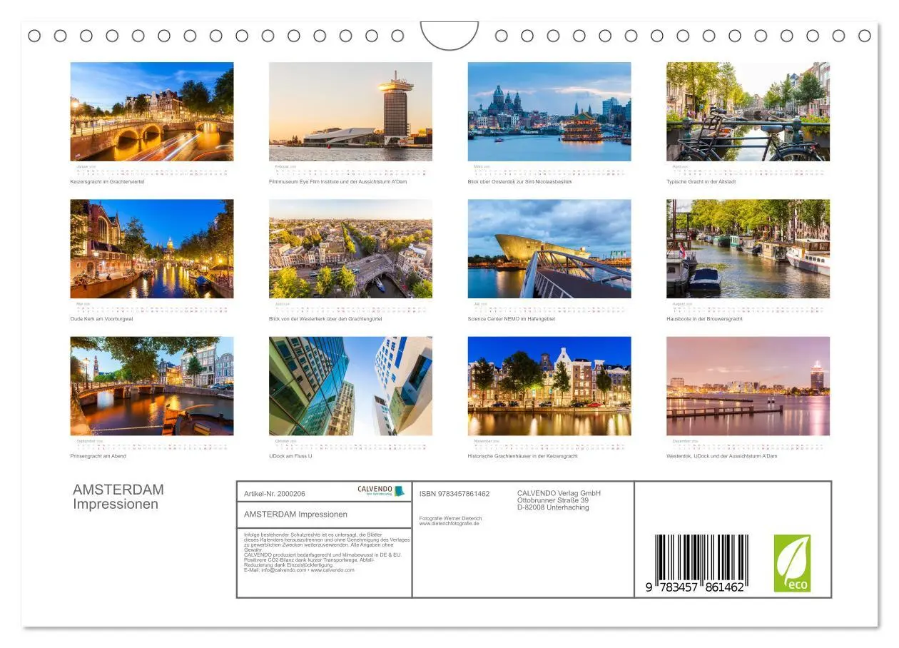 Bild: 9783457861462 | AMSTERDAM Impressionen (Wandkalender 2026 DIN A4 quer), CALVENDO...