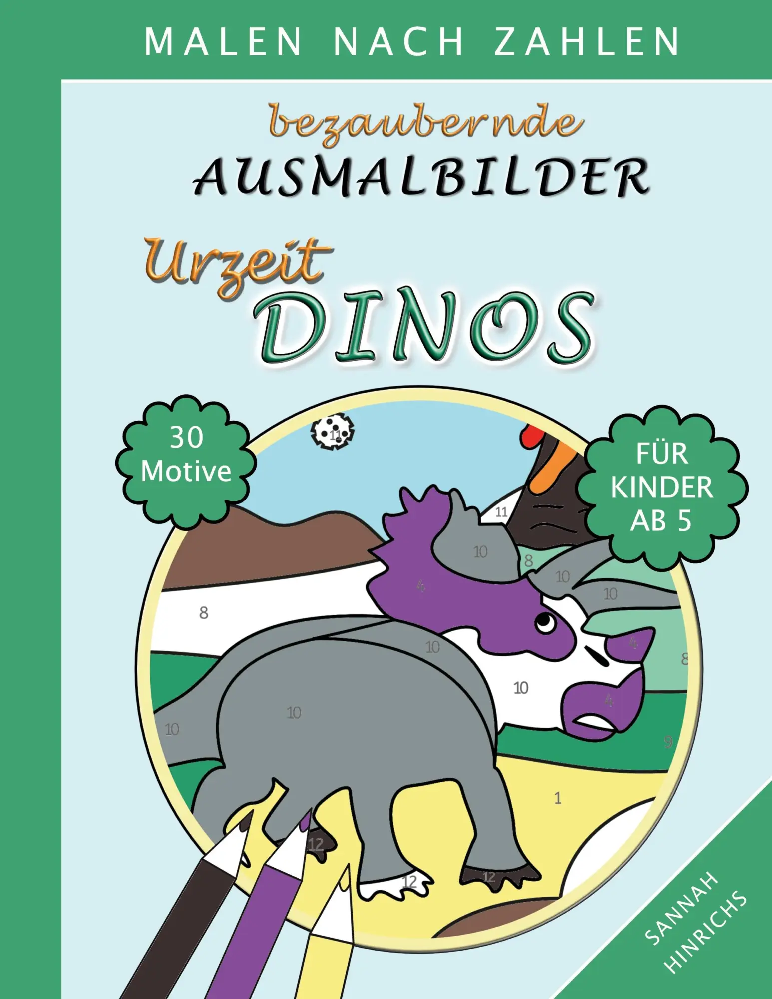 Cover: 9783756221462 | Bezaubernde Ausmalbilder Malen nach Zahlen - Urzeit-Dinos | Hinrichs
