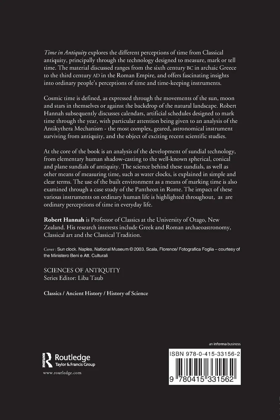 Rückseite: 9780415331562 | Time in Antiquity | Robert Hannah | Taschenbuch | Englisch | 2008