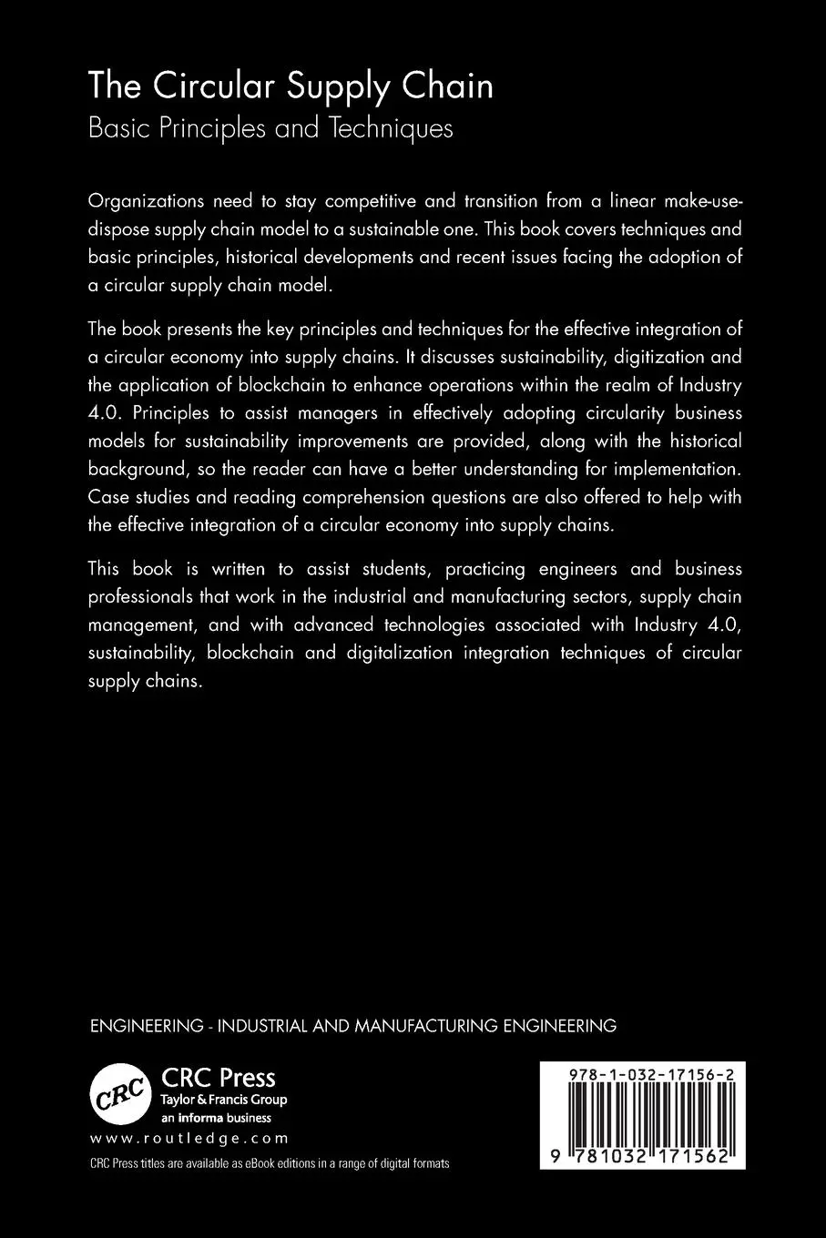 Rückseite: 9781032171562 | The Circular Supply Chain | Basic Principles and Techniques | Buch
