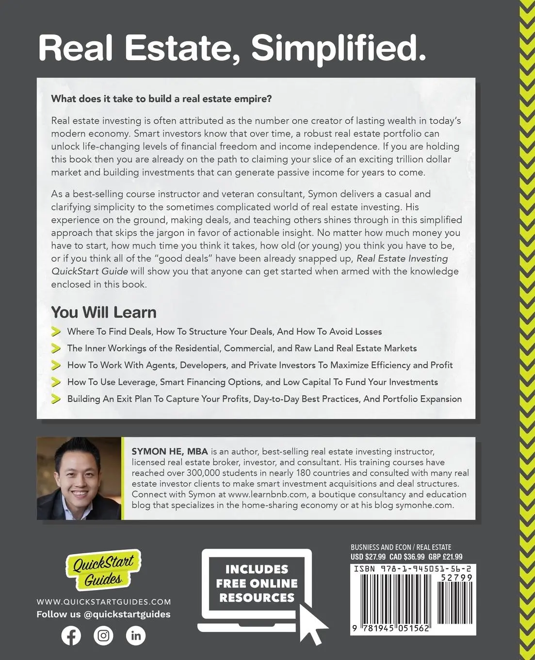 Rückseite: 9781945051562 | Real Estate Investing QuickStart Guide | Symon He | Taschenbuch | 2020