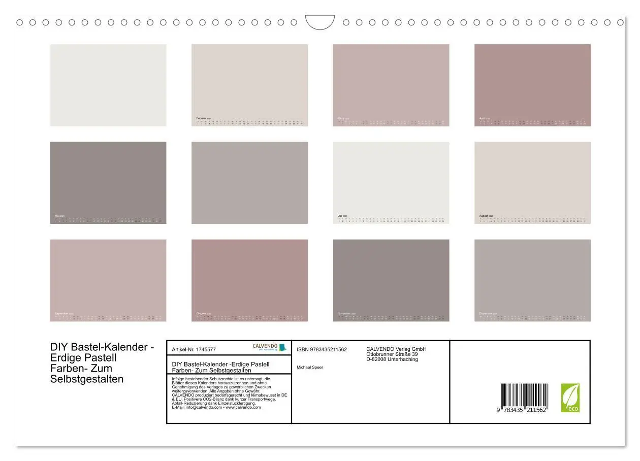 Bild: 9783435211562 | DIY Bastel-Kalender -Erdige Pastell Farben- Zum Selbstgestalten...