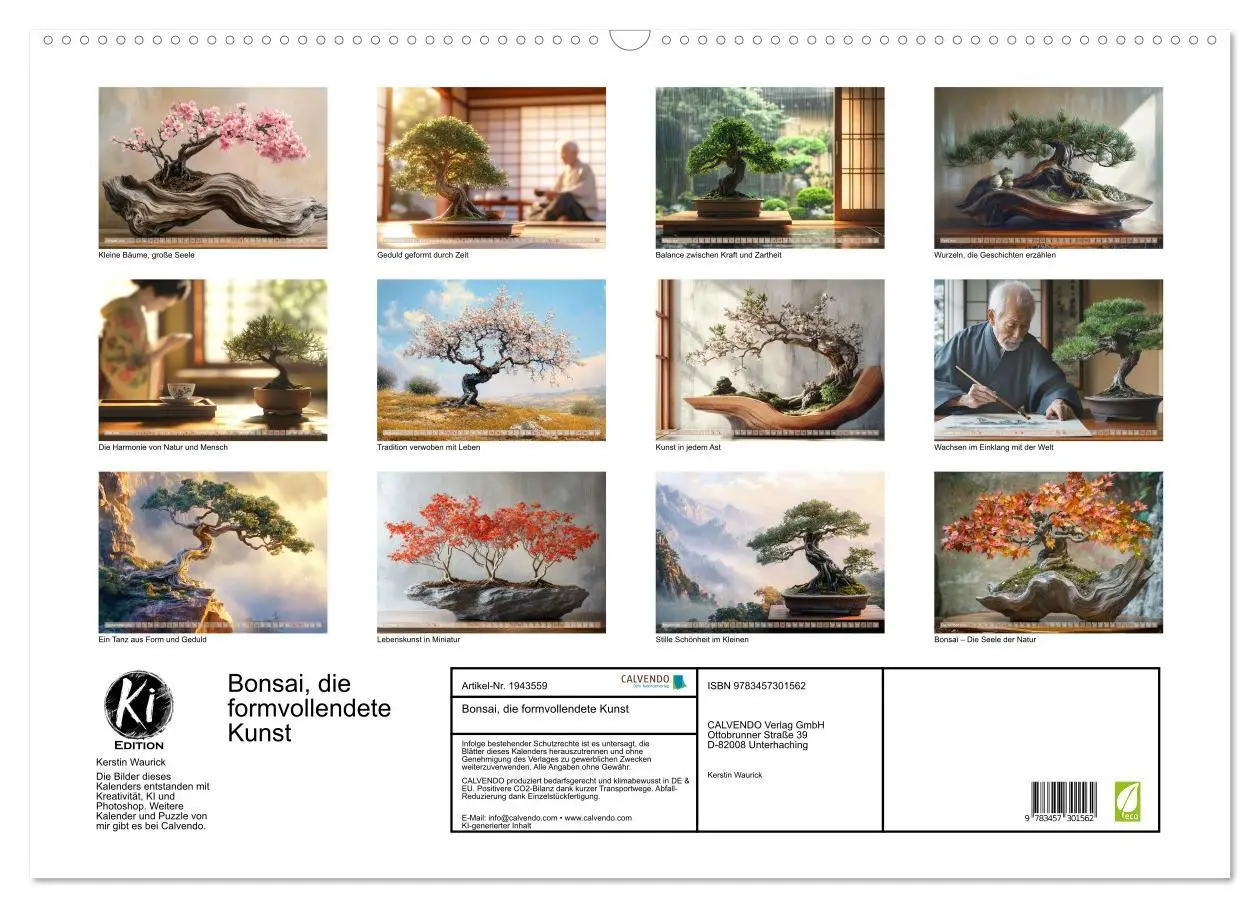 Bild: 9783457301562 | Bonsai, die formvollendete Kunst (Wandkalender 2026 DIN A2 quer),...