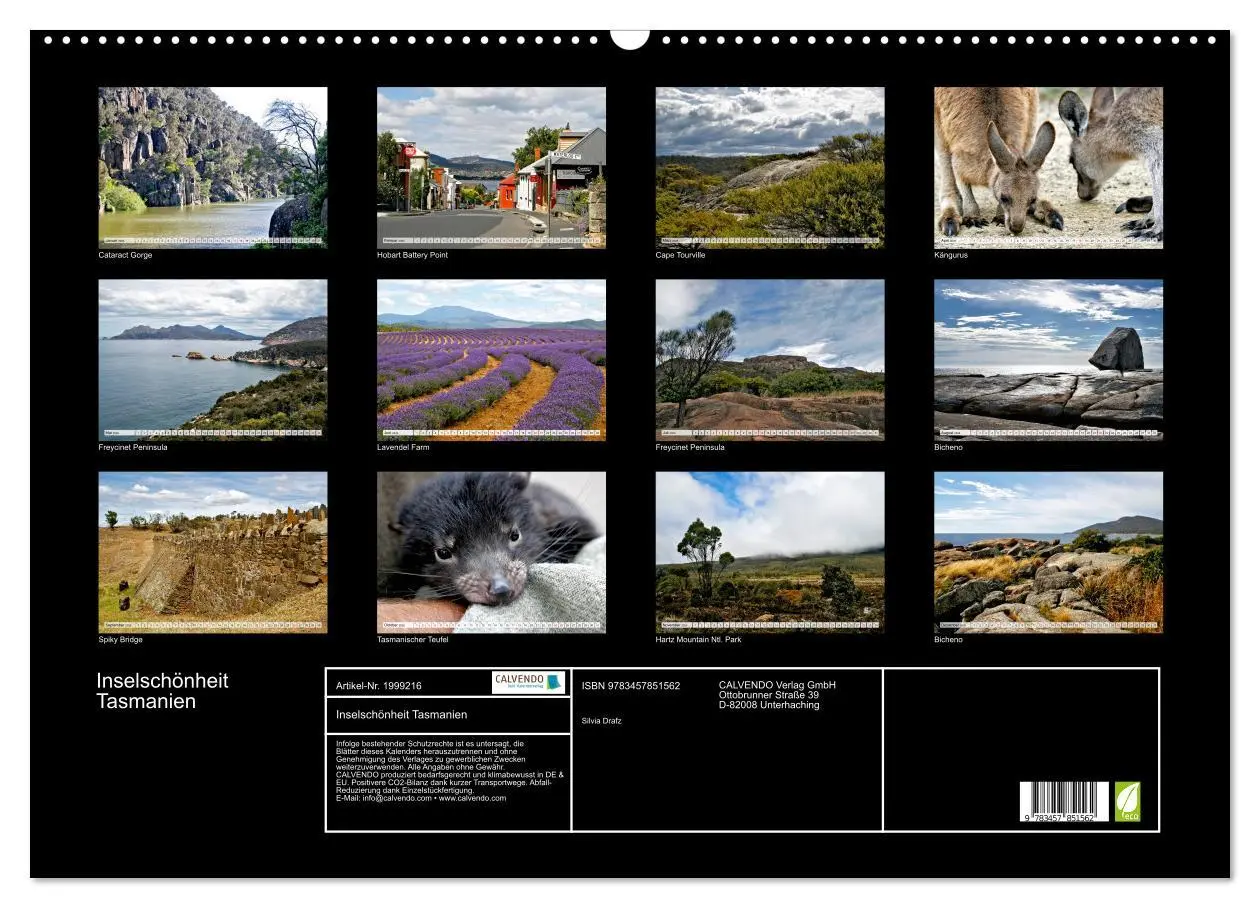 Bild: 9783457851562 | Inselschönheit Tasmanien (Wandkalender 2026 DIN A2 quer), CALVENDO...