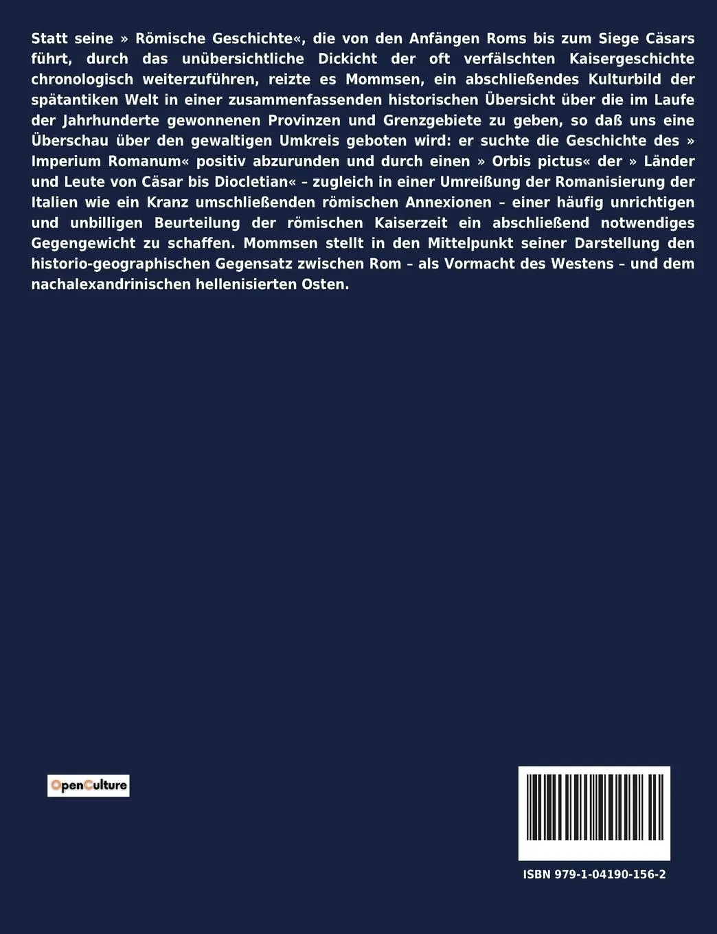 Rückseite: 9791041901562 | Römische Geschichte | Achtes Buch | Theodor Mommsen | Taschenbuch