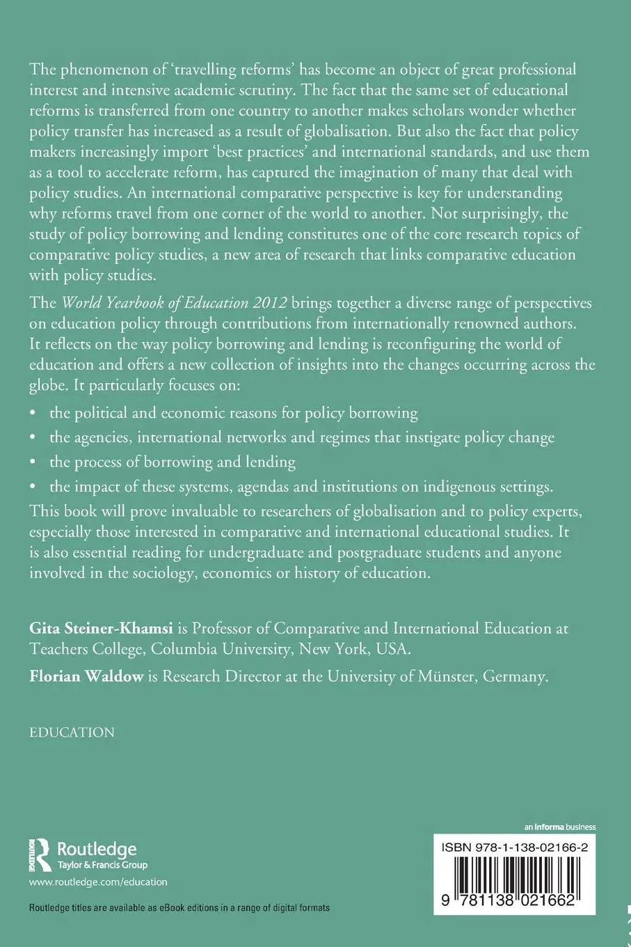 Rückseite: 9781138021662 | World Yearbook of Education 2012 | Gita Steiner-Khamsi (u. a.) | Buch