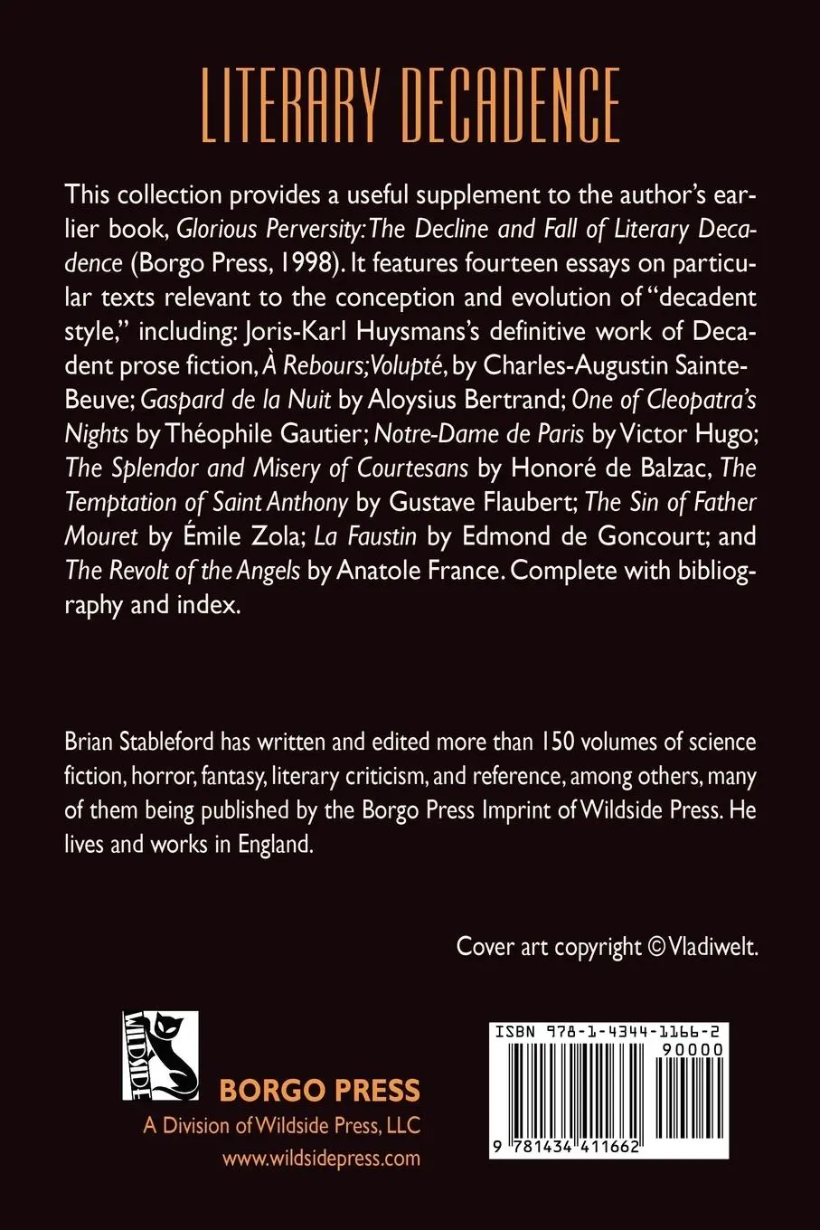 Rückseite: 9781434411662 | The Decadent World-View | Selected Essays | Brian Stableford | Buch