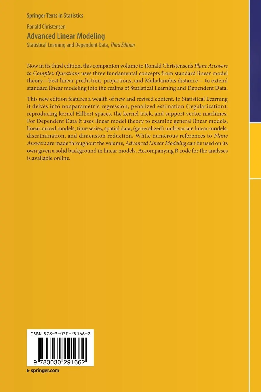 Rückseite: 9783030291662 | Advanced Linear Modeling | Statistical Learning and Dependent Data